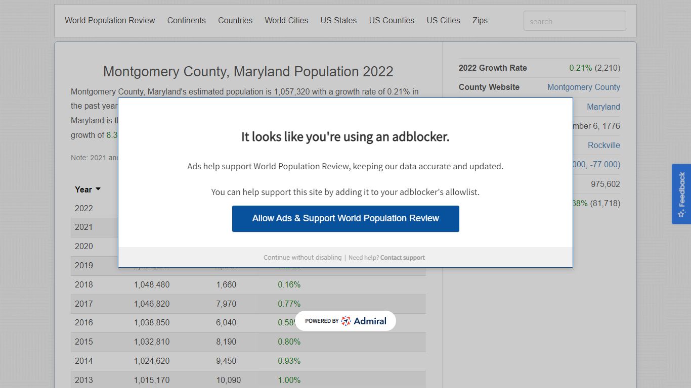 Montgomery County, Maryland Population 2022 - worldpopulationreview.com