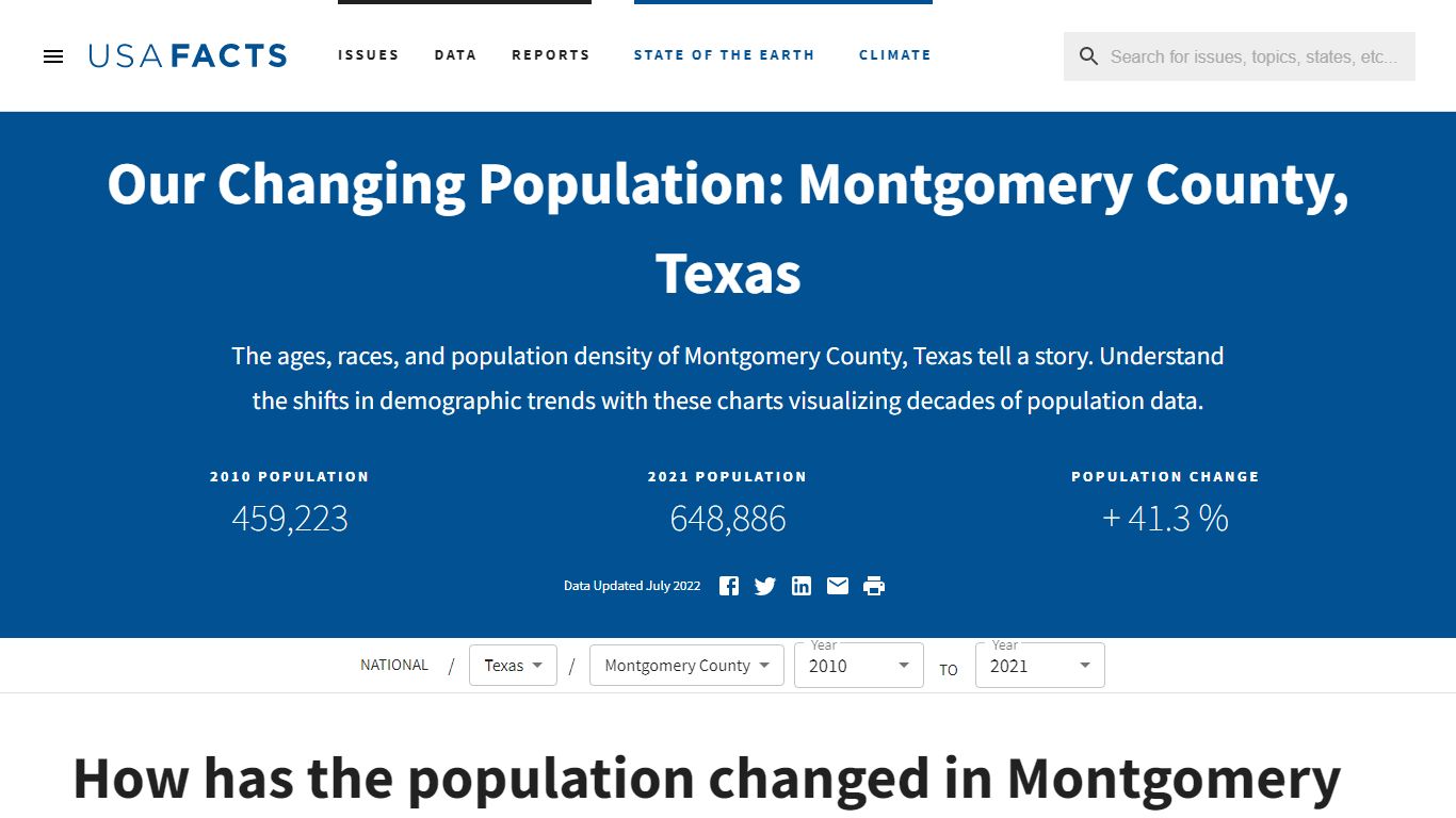 Montgomery County, TX population by year, race, & more