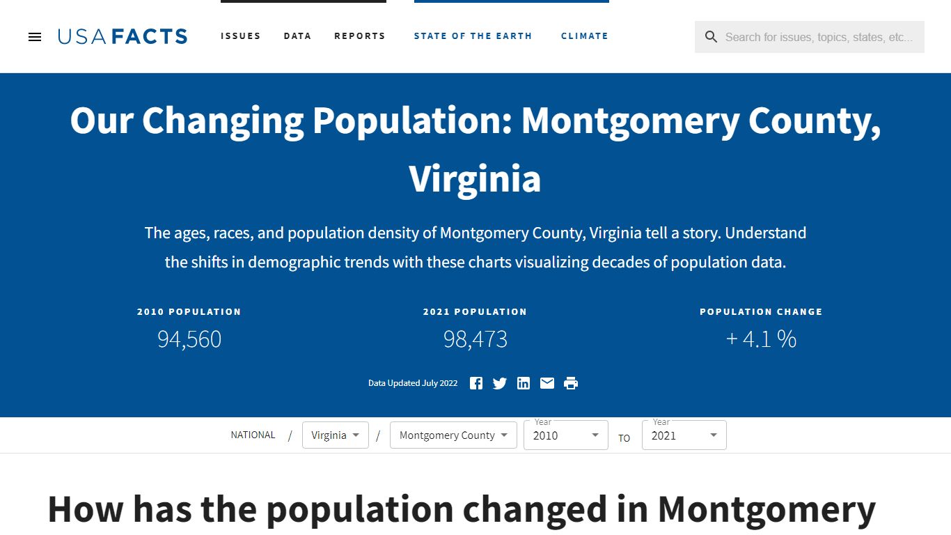 Montgomery County, VA population by year, race, & more
